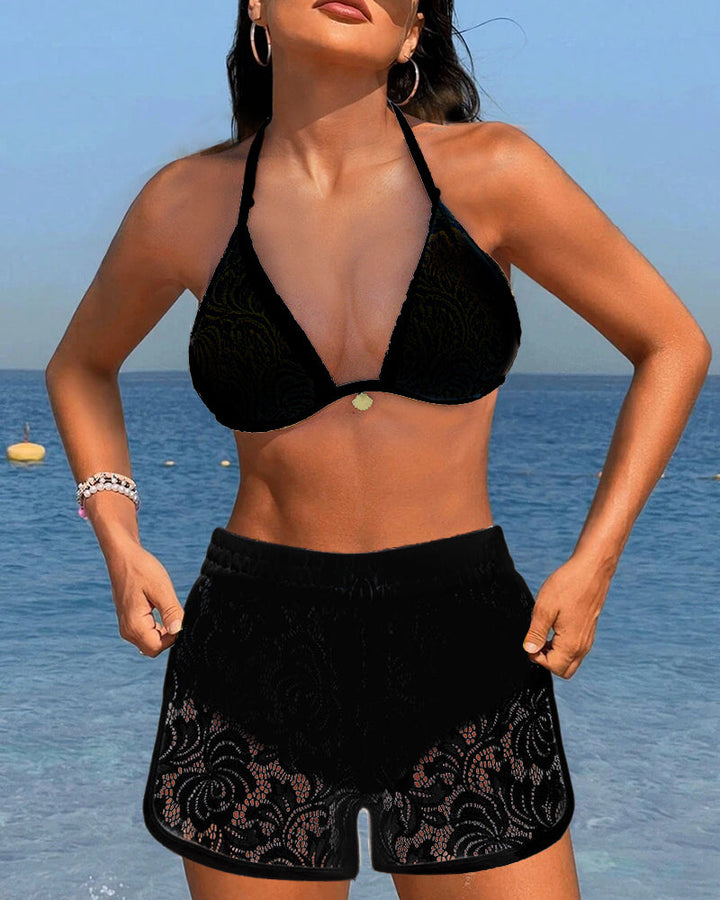 Amsterdamstyles® | Elegante Effen Kanten Bikiniset