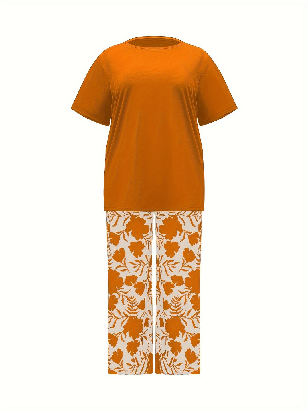 Europese en Amerikaanse Plus Size Damesmode Bedrukte 2-delige Set