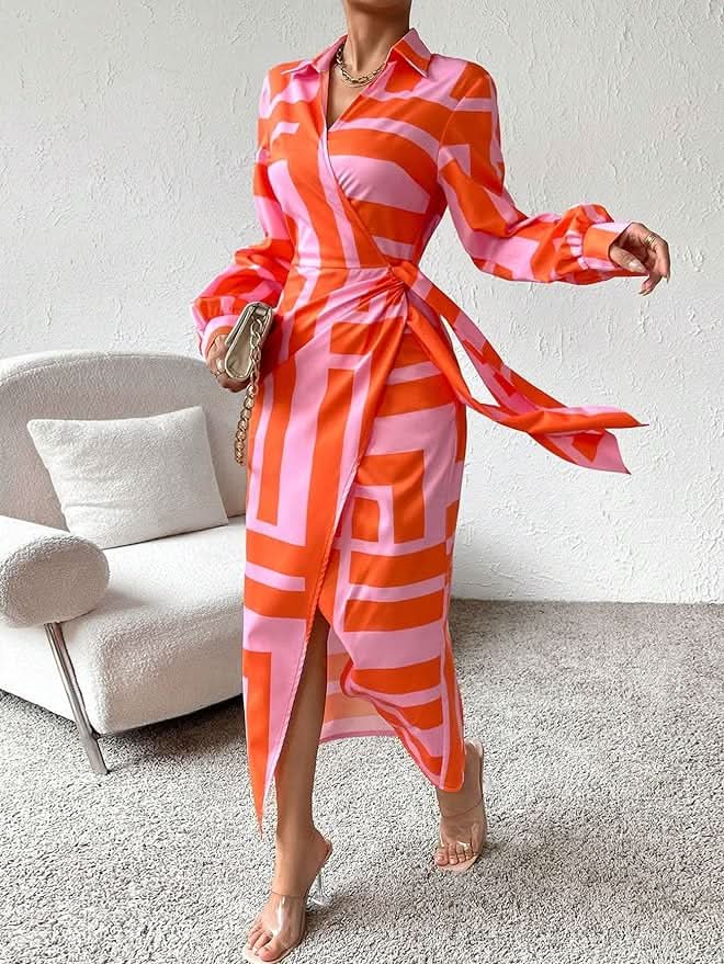 Amsterdamstyles® | Jurk met Wikkelprint