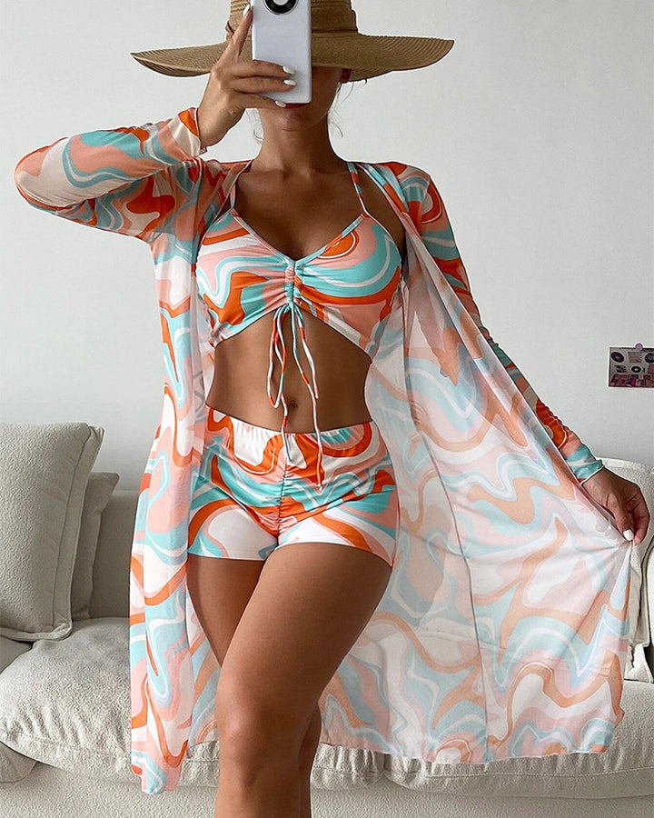 Amsterdamstyles® | 3-Delige Bikini Set met Print