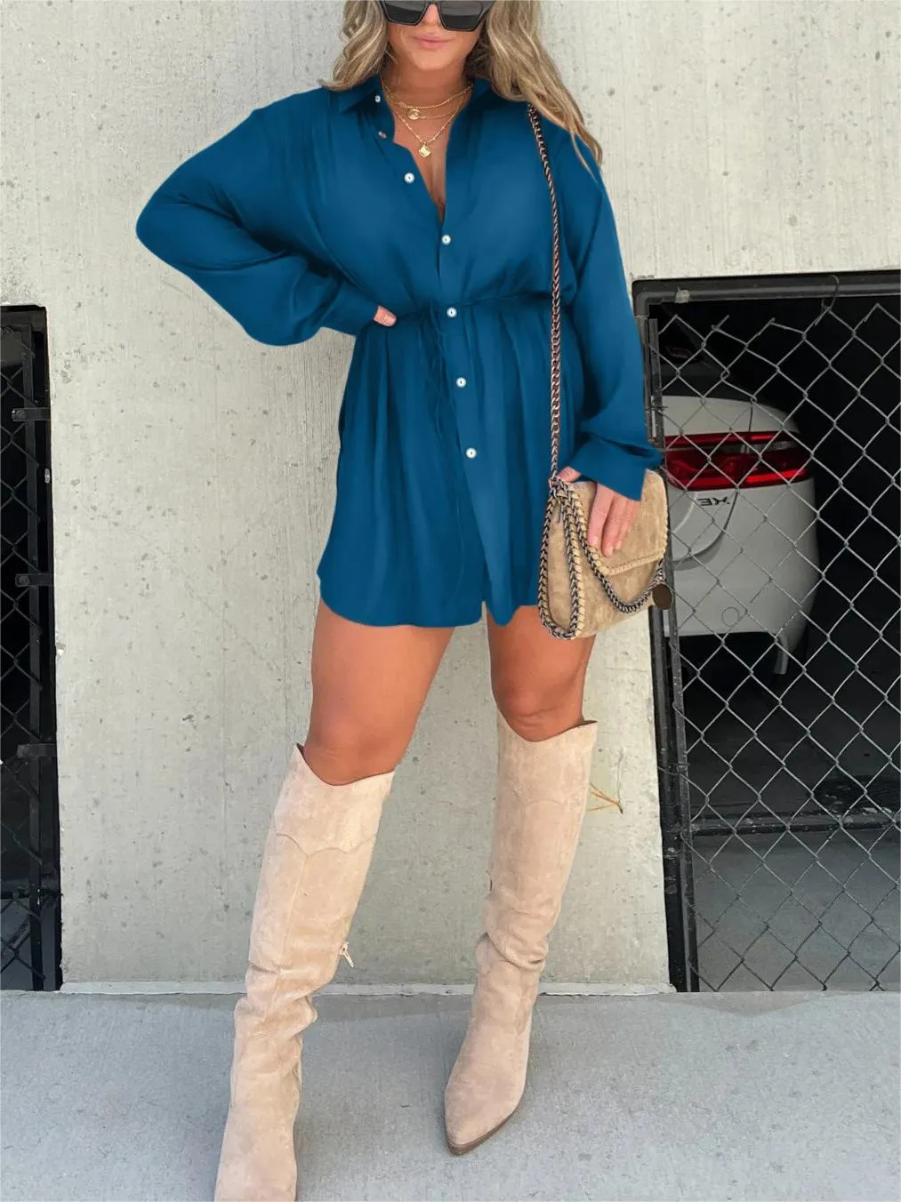 Amsterdamstyles® | Trendy Satijnen Romper Jurk