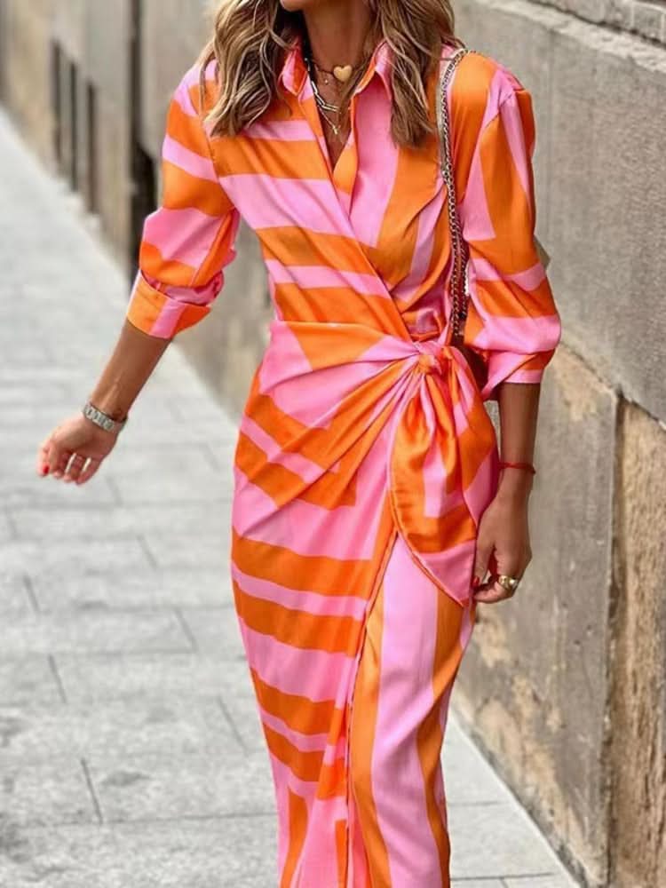 Amsterdamstyles® | Jurk met Wikkelprint