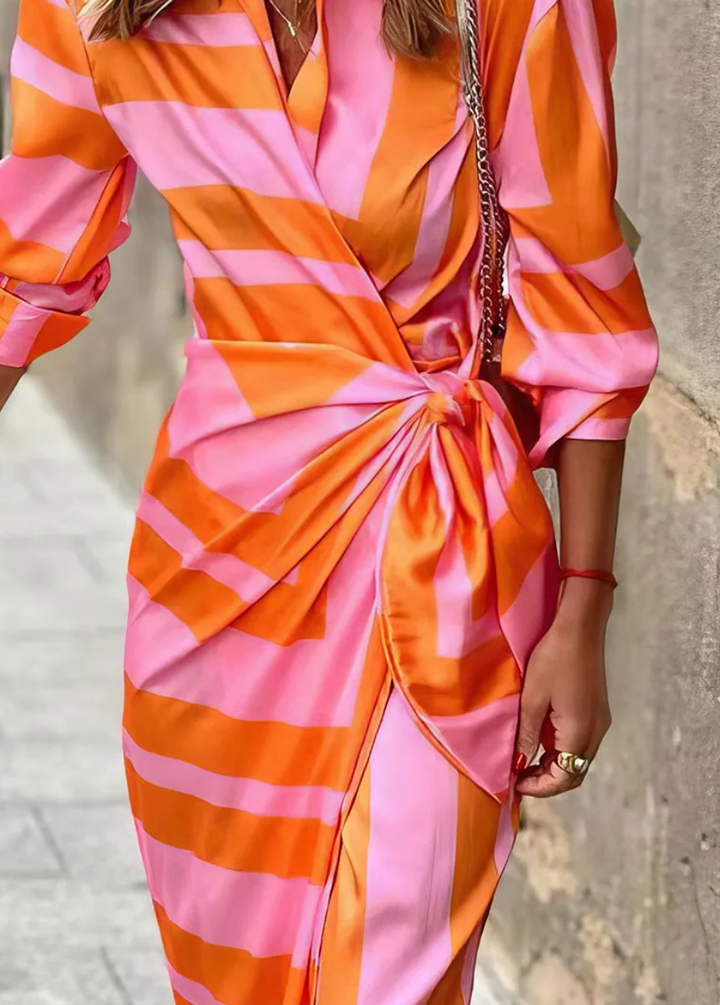 Amsterdamstyles® | Jurk met Wikkelprint