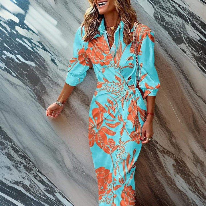 Amsterdamstyles® | Jurk met Wikkelprint