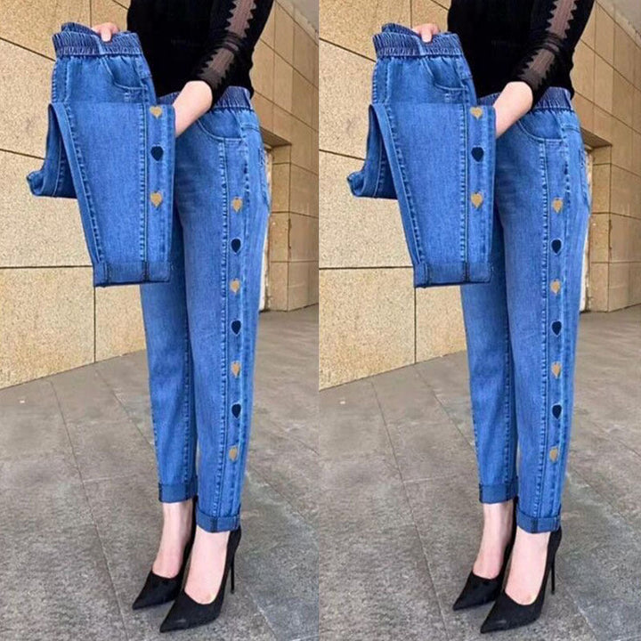 Soraya - Elastische Jeans met Borduurwerk